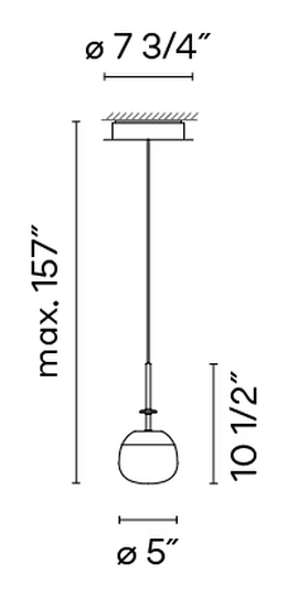 Tempo Lighting Collection by Vibia, size drawing: Model 5772
