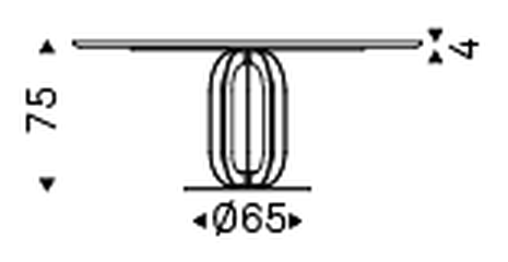 Soho Ker-Wood Dining Table by Cattelan Italia, size drawing 1