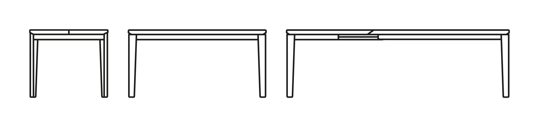 Artic Fast Dining Table by Connubia, size drawing