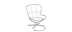 Softy Armchair by Ditre Italia, size drawing: Swivel armchair