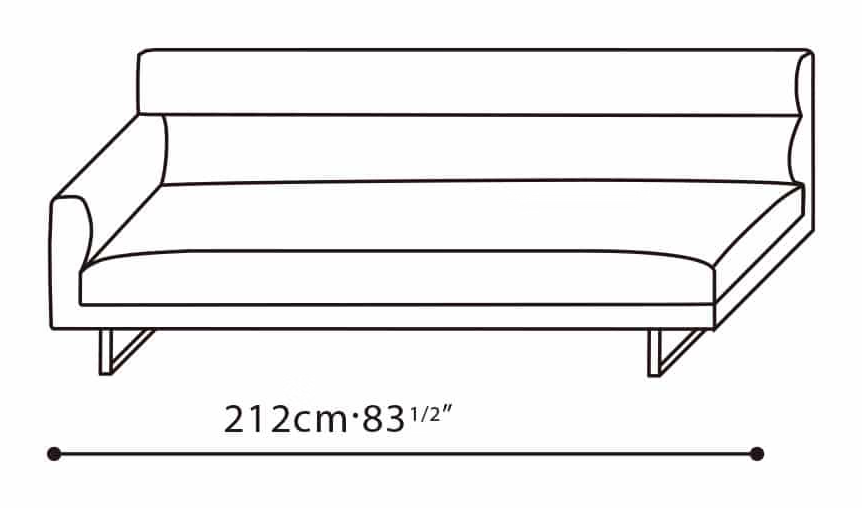 Amor-35 Sofa by Camerich, size drawing: C01B0108