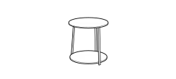 Kailua Coffee Table by Ditre Italia, size drawing: Side table diam.51