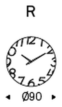 Moment Mirror Clock by Cattelan Italia, size drawing 2