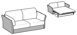 Kanaha 2.0 Sofa Bed by Ditre Italia, size drawing: 3-seater sofa bed