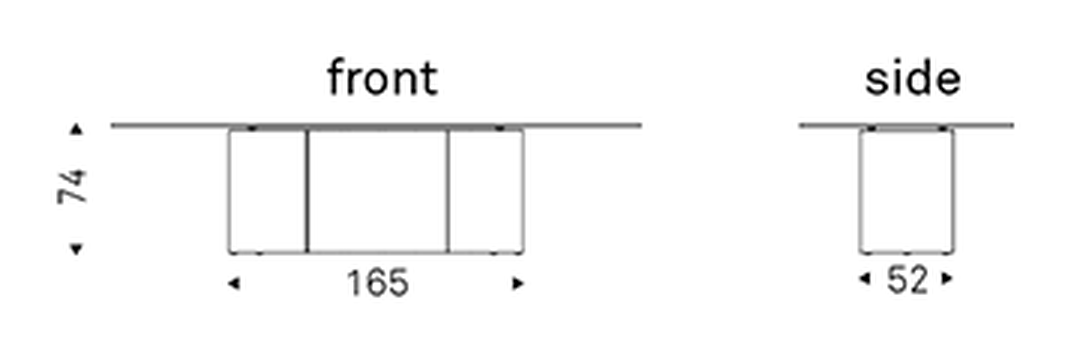 Papel Glass Dining Table by Cattelan Italia, size drawing 5