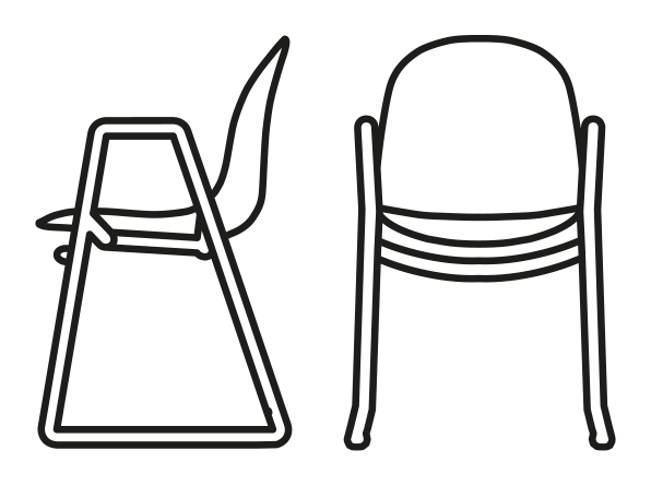 Academy Armchair, Sled Arms by Connubia, size drawing