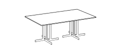 Nell Dining Table by Ditre Italia, size drawing: Table rectangular 200 with wooden top
