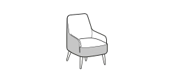 Ray Armchair by Ditre Italia, size drawing: Armchair mix