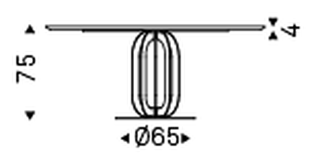 Soho Ker-Wood Dining Table by Cattelan Italia, size drawing 4