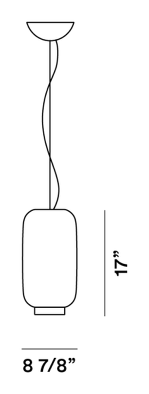 Chouchin 2 Pendant Lamp by Foscarini, size drawing