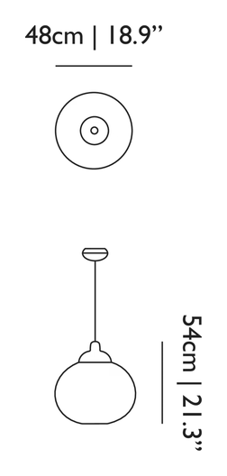 Non Random Pendant Lamp by Moooi, size drawing: D48