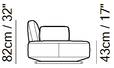 Cava Sectional by Natuzzi Italia, size drawing