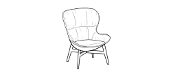 Softy Armchair by Ditre Italia, size drawing: Armchair