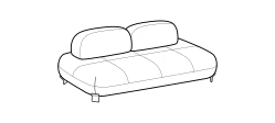 Pacific Outdoor Sofa by Ditre Italia, size drawing: 2-seater sofa without armrests
