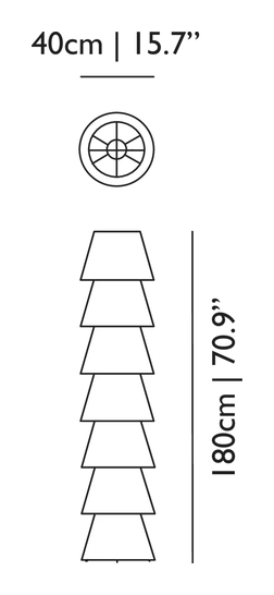 Set Up Shades Floor Lamp by Moooi, size drawing: 7