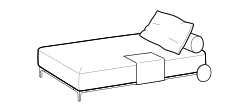 Sanders Air Outdoor Chaise Lounge by Ditre Italia, size drawing