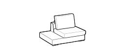 Loman 2.0 Sofa by Ditre Italia, size drawing: 1-seat central element with top