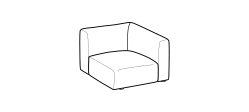 Daily Sofa by Ditre Italia, size drawing: Square corner