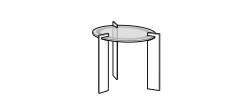 Aulos Coffee Table by Ditre Italia, size drawing: Side table