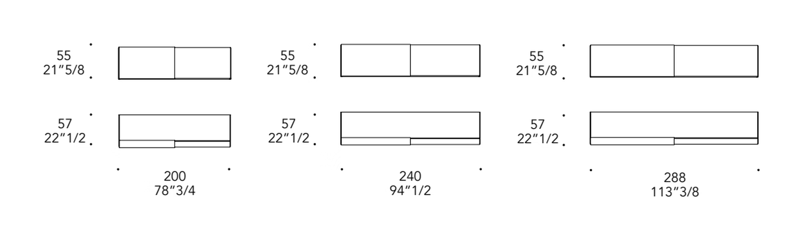 Mirage Buffet Sideboard by Reflex, size drawing 2