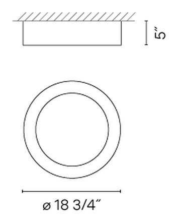 Duo Petra Ceiling Lamp by Vibia, size drawing: Model 4871