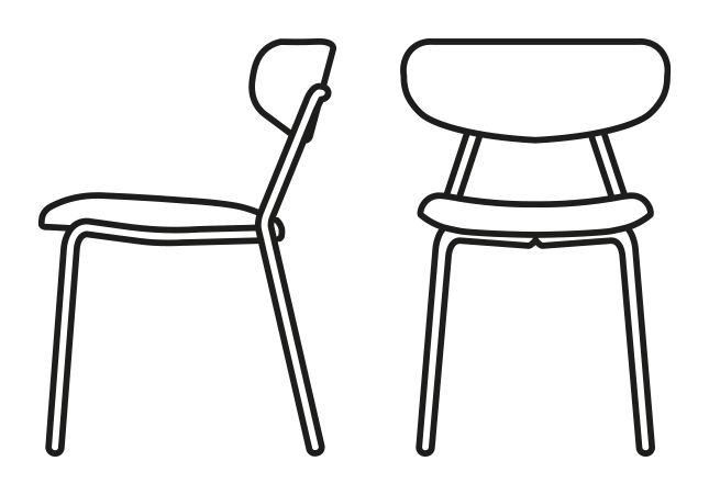 Lisca Chair by Connubia, size drawing