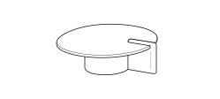 Petra Coffee Table by Ditre Italia, size drawing: Diam.95 cm round wooden coffee table