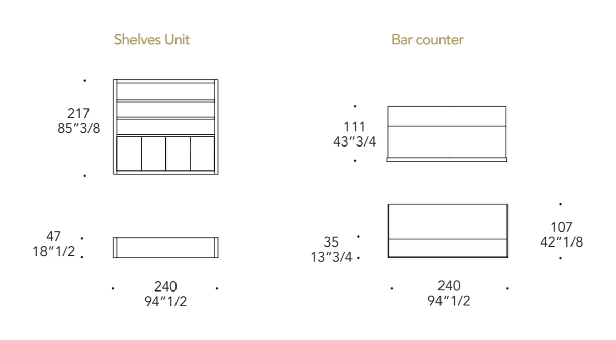 Avantgarde Bar by Reflex, size drawing 2