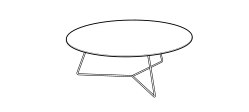 Kevin Coffee Table by Ditre Italia, size drawing: Small table rounded diam.85