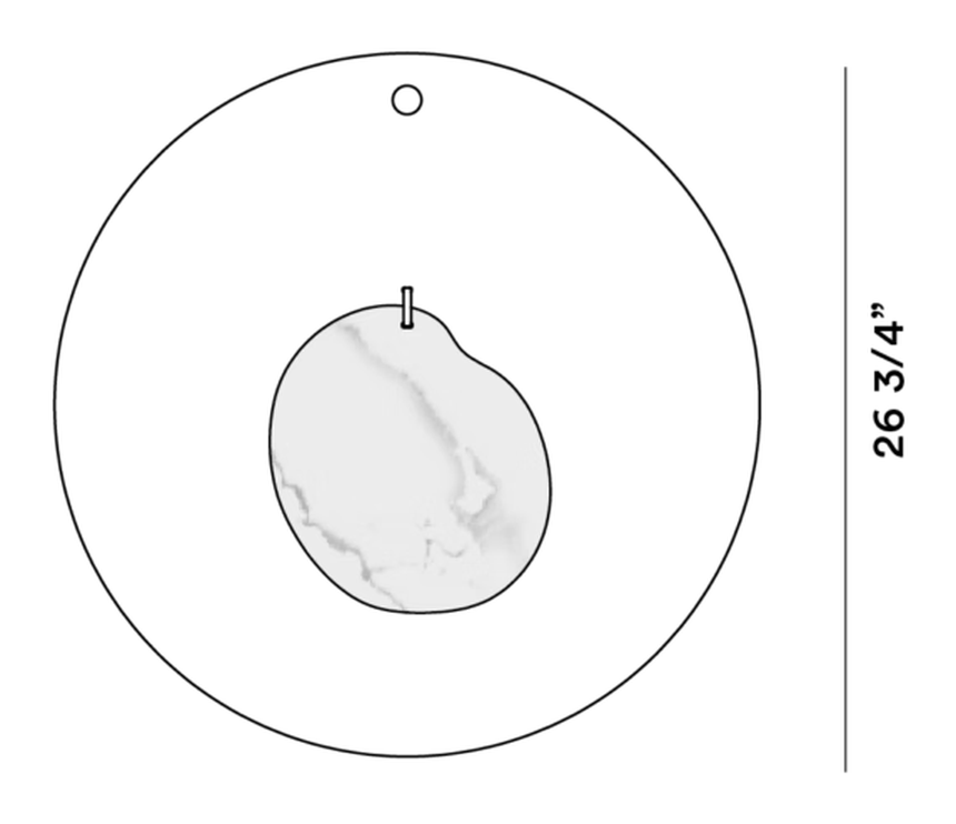 Gioia Wall Lamp by Foscarini, size drawing: Gioia Grande