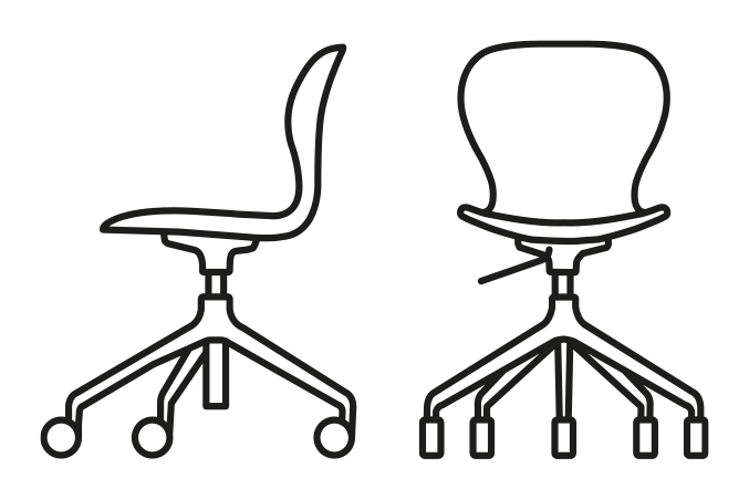 Ops! Office Chair Upholstered by Connubia, size drawing