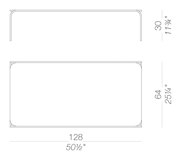 Toè T56 Side Table by LaPalma, size drawing