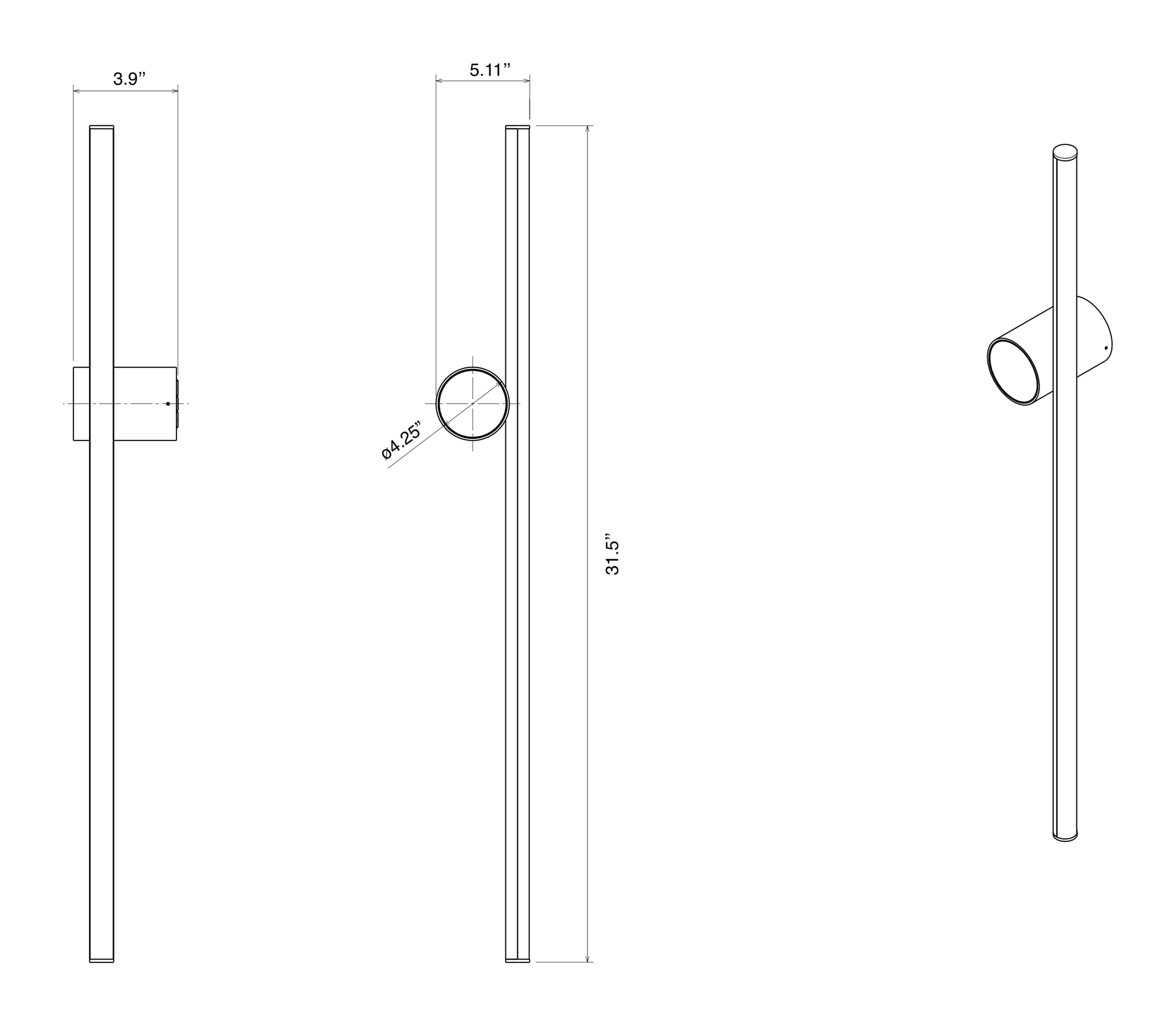 Coordinates Wall Lamp by Flos, size drawing: Coordinates Wall 1