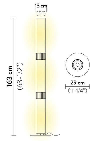 La Lollo Floor Lamp by Slamp, size drawing