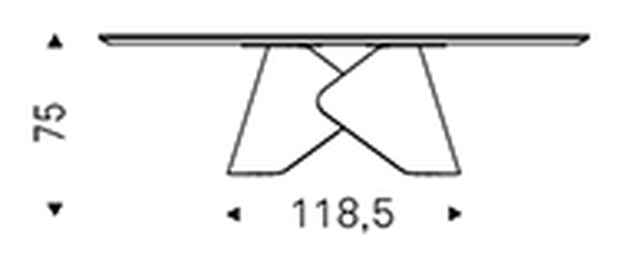 Scott Wood Dining Table by Cattelan Italia, size drawing 7