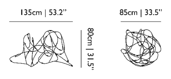 Flock of Light Pendant by Moooi, size drawing: 21