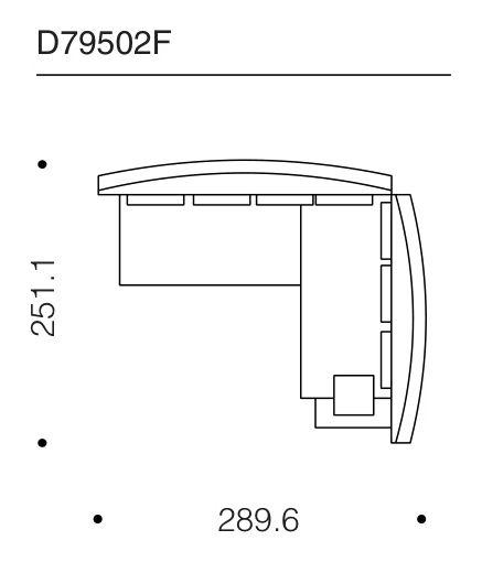 Wow Sofa by Driade, size drawing: D79502F