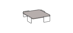Tao Outdoor Coffee Table by Ditre Italia, size drawing: Side table HPL top 110x110