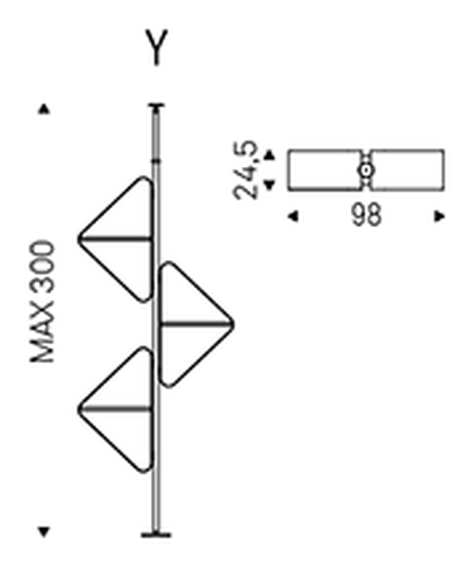Spinnaker Bookcase by Cattelan Italia, size drawing 2