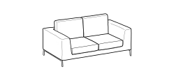 Artis Sofa by Ditre Italia, size drawing: 2-seat sofa