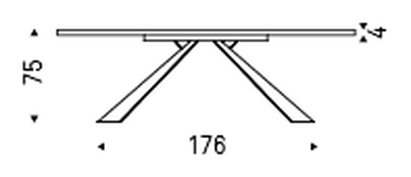 Eliot Wood Dining Table by Cattelan Italia, size drawing 4
