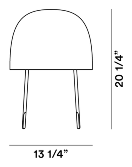 Kurage Table Lamp by Foscarini, size drawing