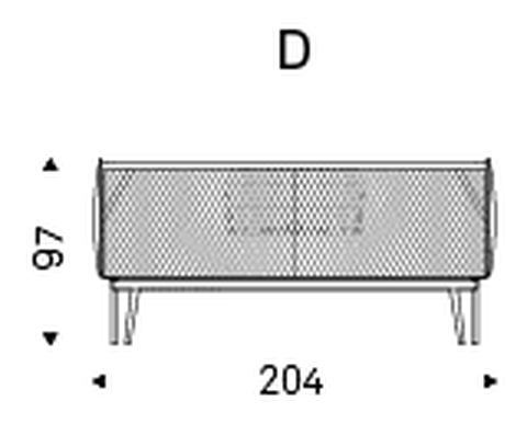 Ayrton Bed by Cattelan Italia, size drawing 4