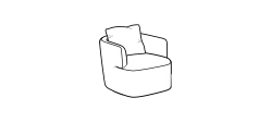 Luna Armchair by Ditre Italia, size drawing: Armchair low