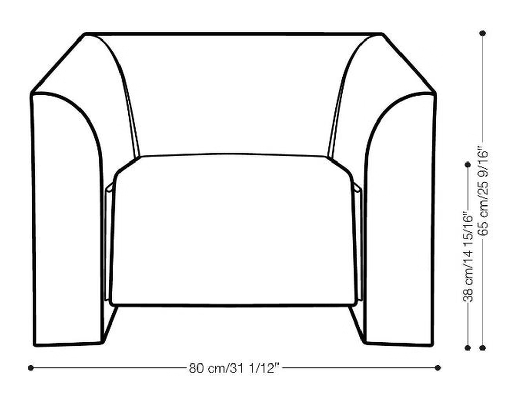 MB 1 Armchair by Heller, size drawing 1