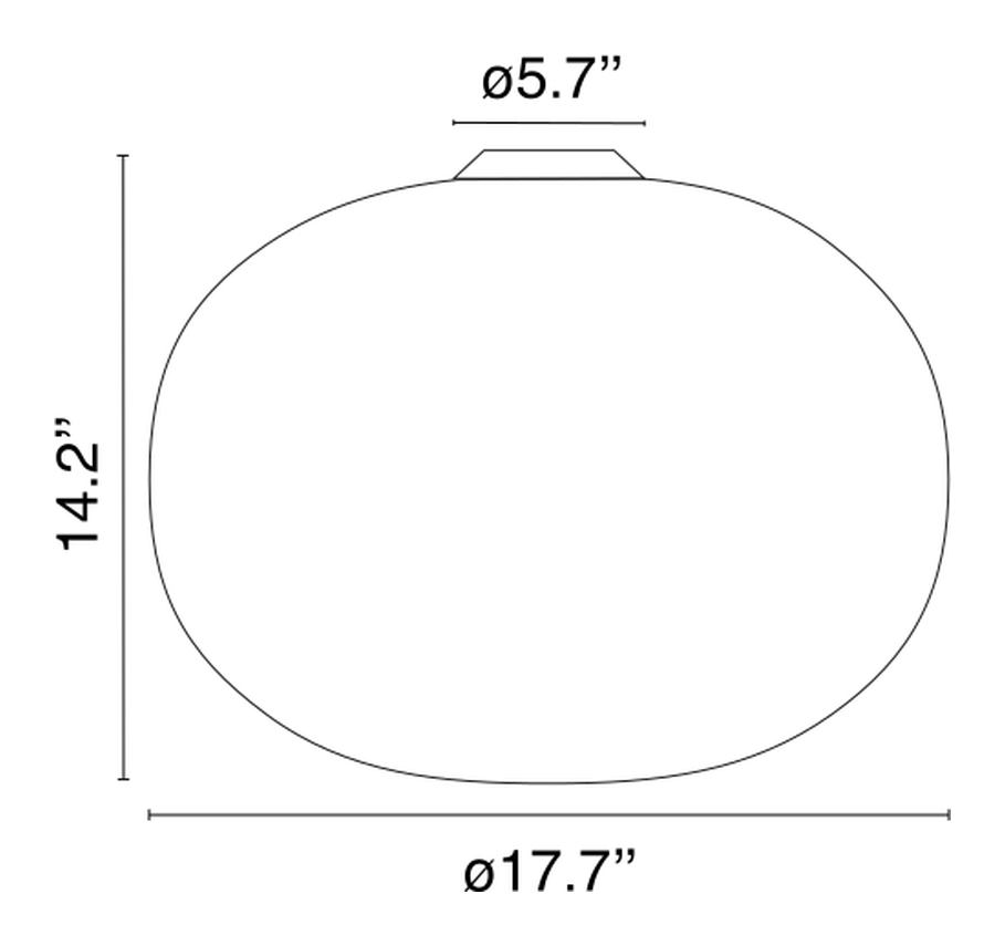 Glo-Ball Wall/Ceiling Lamp by Flos, size drawing: Glo-Ball Ceiling 2