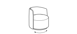 Chloé Armchair by Ditre Italia, size drawing: Swivel armchair