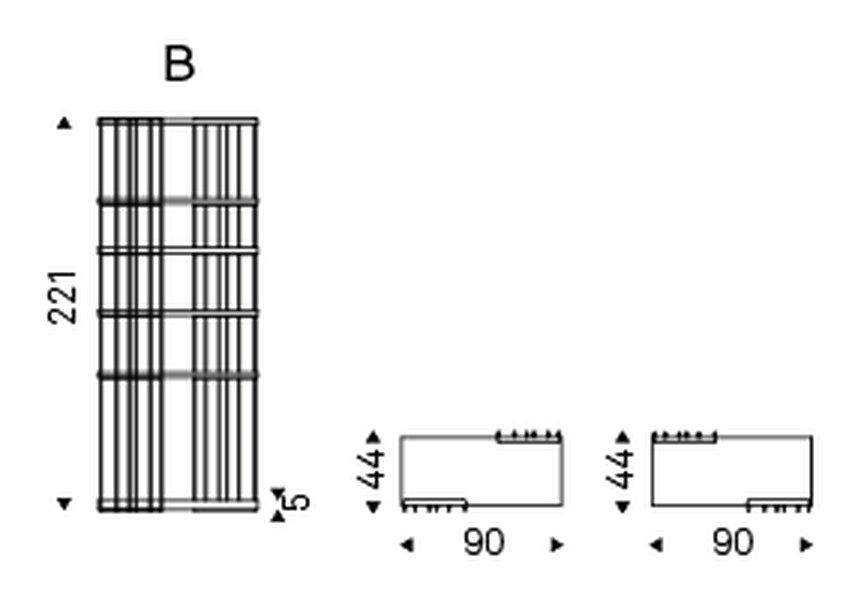 Arsenal Modular Bookcase by Cattelan Italia, size drawing 2