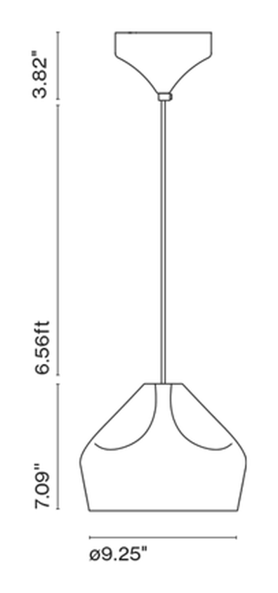 Pleat Box Pendant Lamp by Marset, size drawing: Pleat Box 24