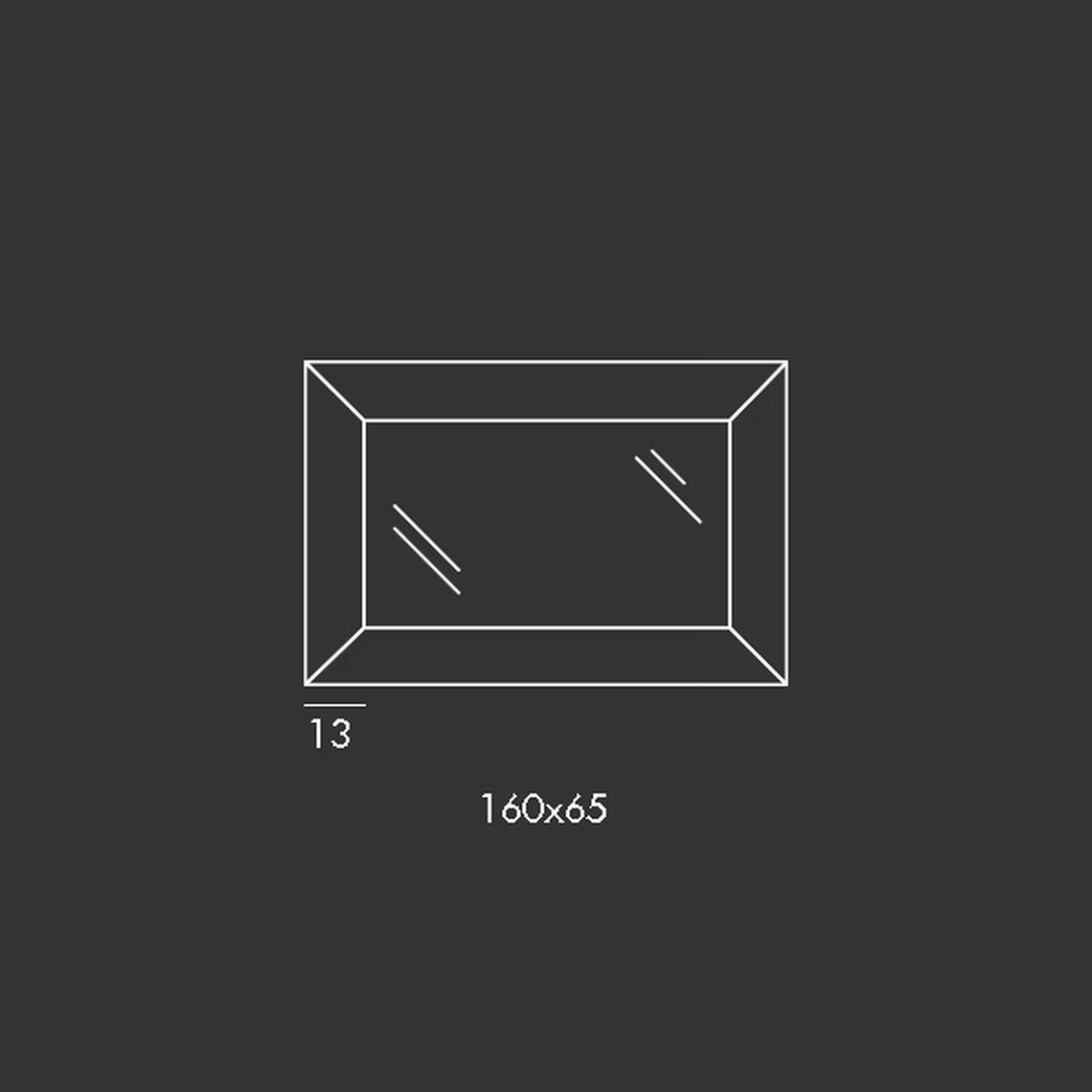 Denver Up Mirror by Sovet, size drawing: Rectangular